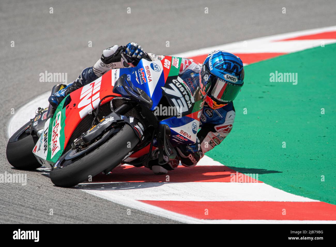 BARCELONE, ESPAGNE - JUIN 03 GP ÉNERGIE DE LA CATALOGNE-LIBRE PRATIQUE Espagnol pilote Alex Márquez (73) de l'équipe LCR pendant la MotoGP de Catalunya LIBRE PRATIQUE au circuit de Barcelone-Catalunya sur 03 juin 2022 à Barcelone, Espagne. Banque D'Images