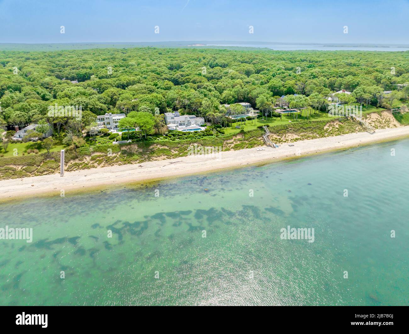 Maisons en bord de mer sur Hedges Banks Drive et environs Banque D'Images