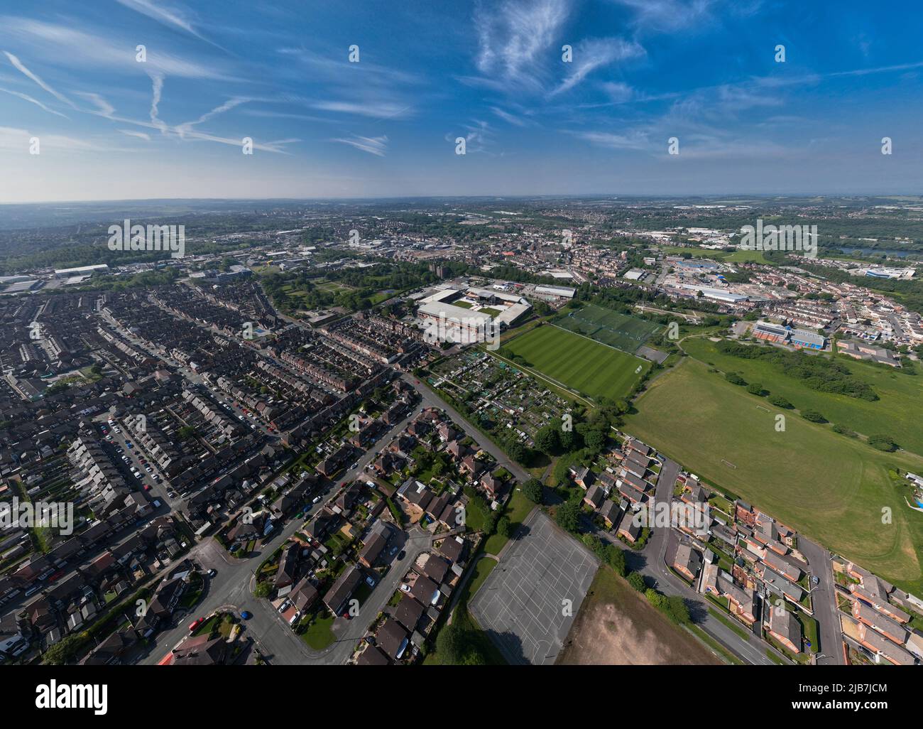 Vale Park Port Vale football Club FC Robbie Williams Homecoming Home Coming Aerial concert Drone BirdsEye View Burslem Stoke on Trent Banque D'Images