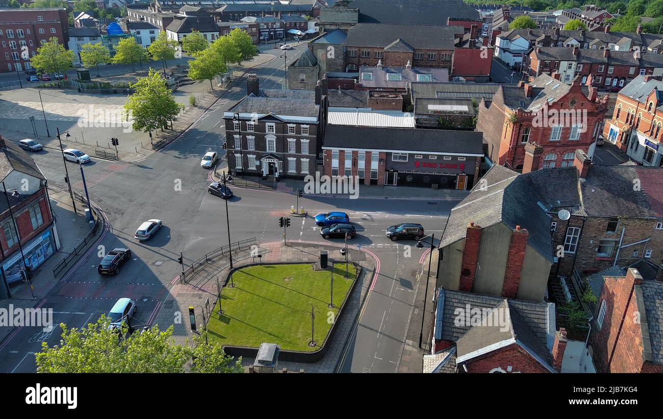 Vale Park Port Vale football Club FC Robbie Williams Homecoming Home Coming Aerial concert Drone BirdsEye View Bursrem Stoke on Trent Red Lion Pub Banque D'Images