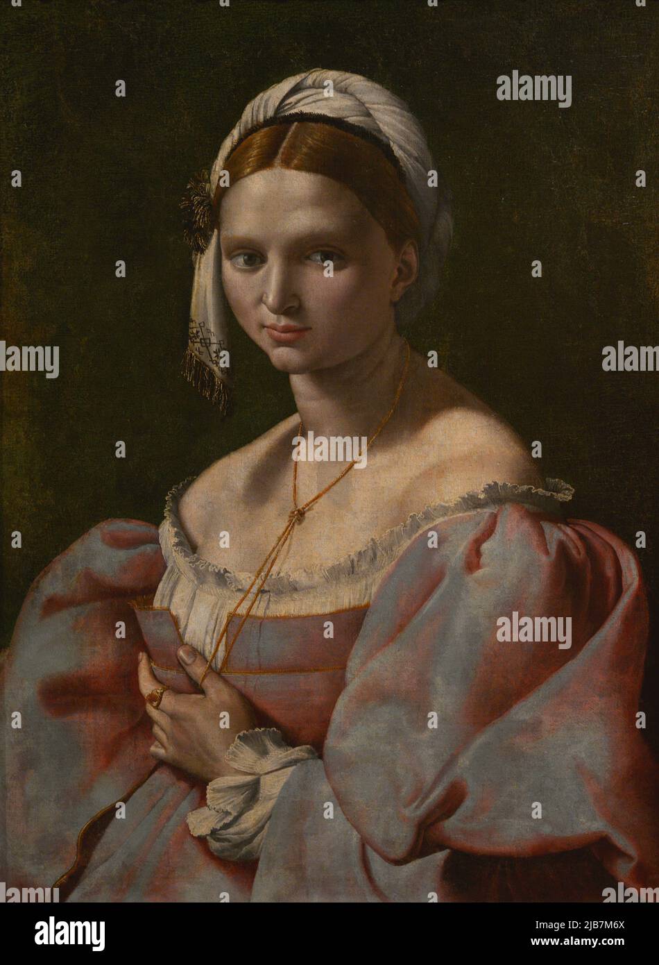 Giuliano Bugiardini (1475-1554). Peintre italien. Portrait d'une jeune femme, ca. 1516-1525. Huile sur toile. Musée Calouste Gulbenkian. Lisbonne, Portugal. Banque D'Images