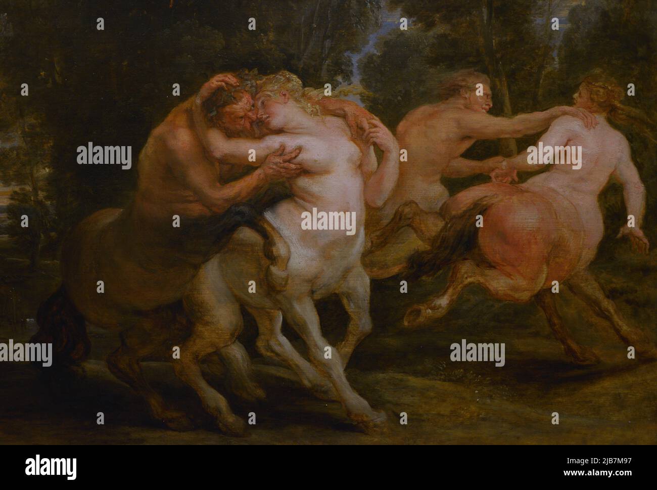 Peter Paul Rubens (1577-1640). Peintre baroque de l'école flamande. Les amours des Centaures, ca. 1635. Détail. Huile sur bois. Musée Calouste Gulbenkian. Lisbonne, Portugal. Banque D'Images