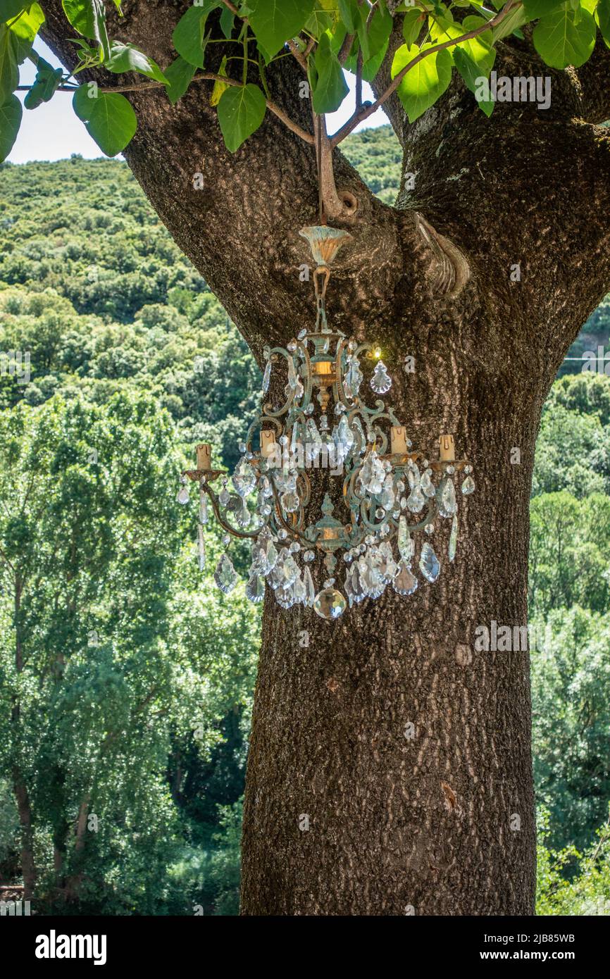 Lustre en verre vintage Banque D'Images