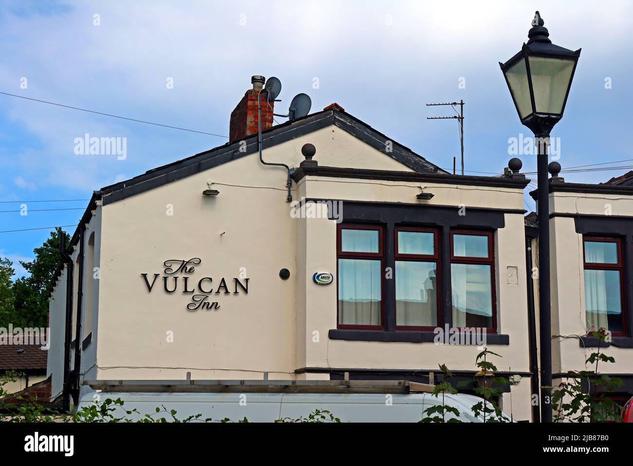 Le pub Vulcan Inn, Vulcan Village, Warrington, ancienne usine de chemin de fer Charles Tayleur Newton-le-Willows histoire, Lancashire Banque D'Images