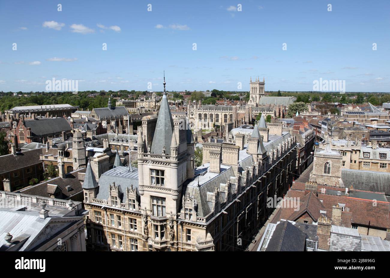 Une vue aérienne des bâtiments historiques de Cambridge - Cambridge - Angleterre Banque D'Images