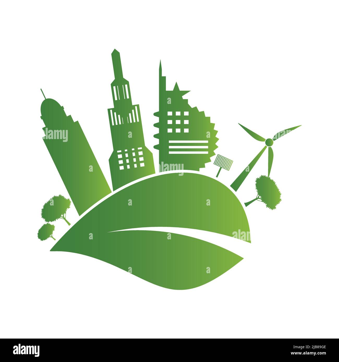 Logo d'icône de ville verte, illustration vectorielle Illustration de Vecteur