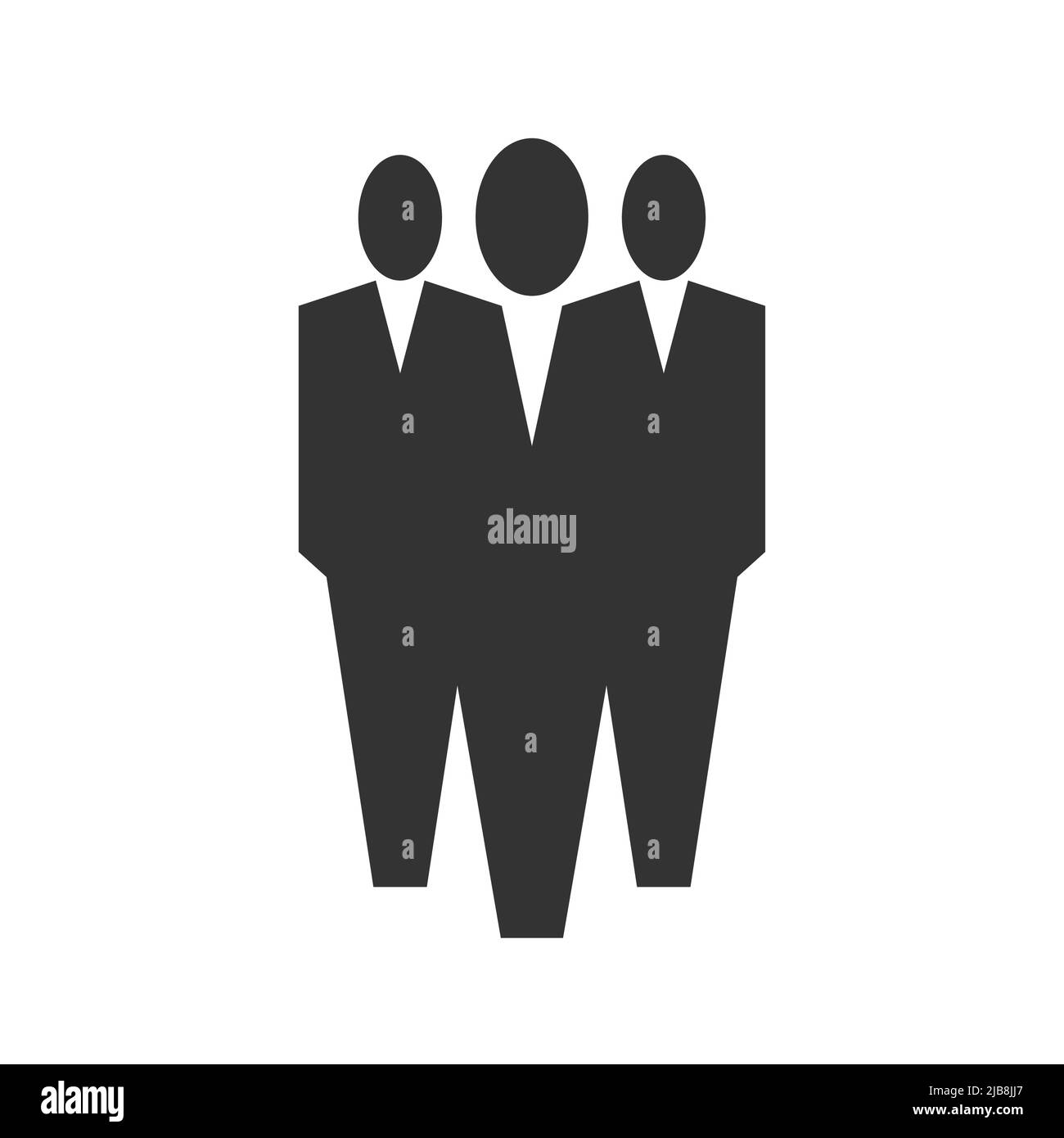 Icône Office People, trois hommes portant un costume. Illustration de Vecteur