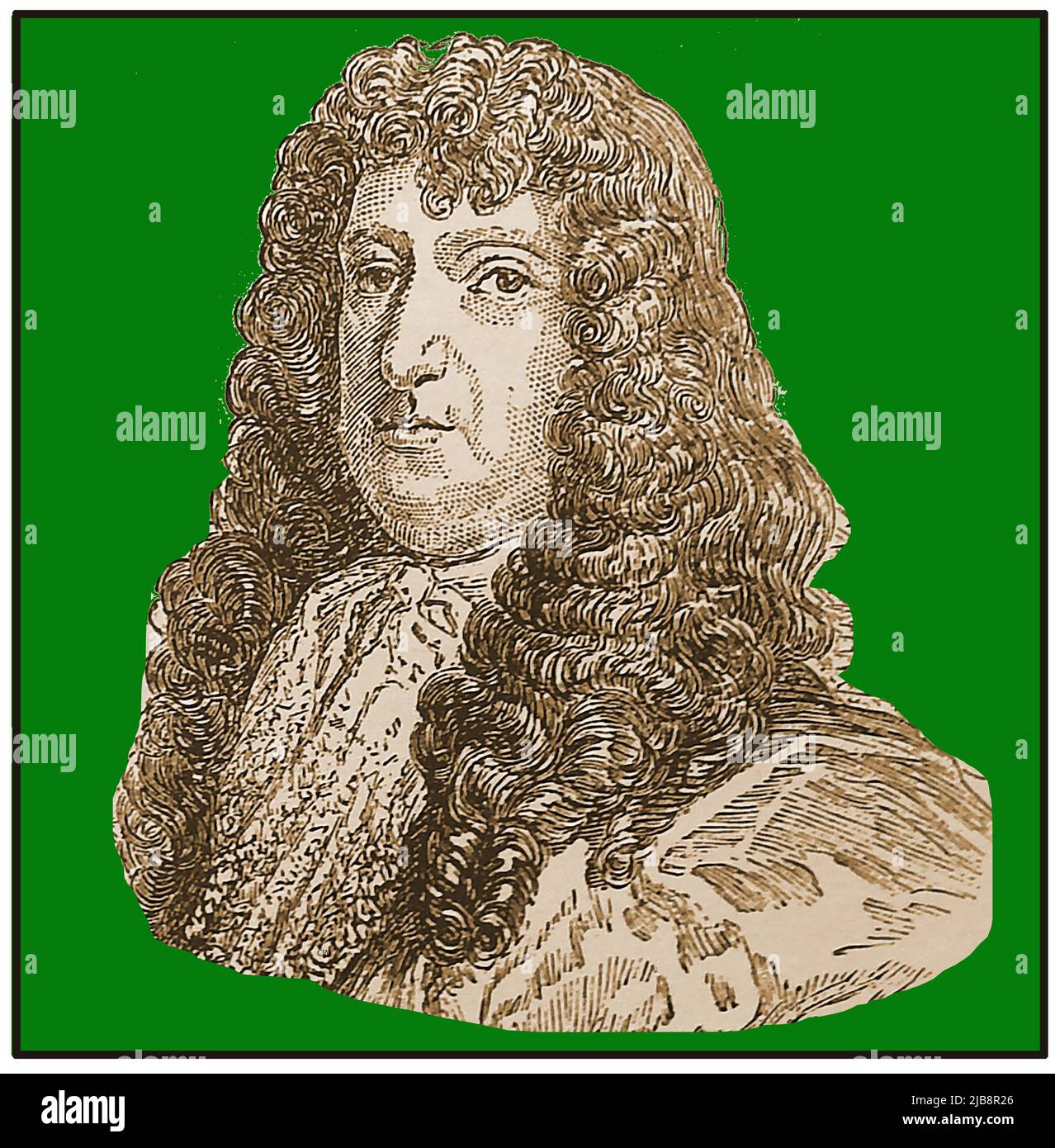 Un portrait de Samuel Butler (1612-1680), poète et satiriste datant du 19th siècle, est le meilleur souvenir d'un long poème satirique intitulé Hudibras Banque D'Images