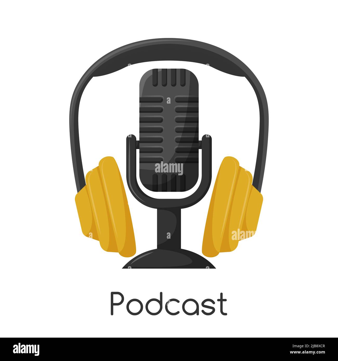 Création De Logo Silhouette Podcast Microphone Et Casque