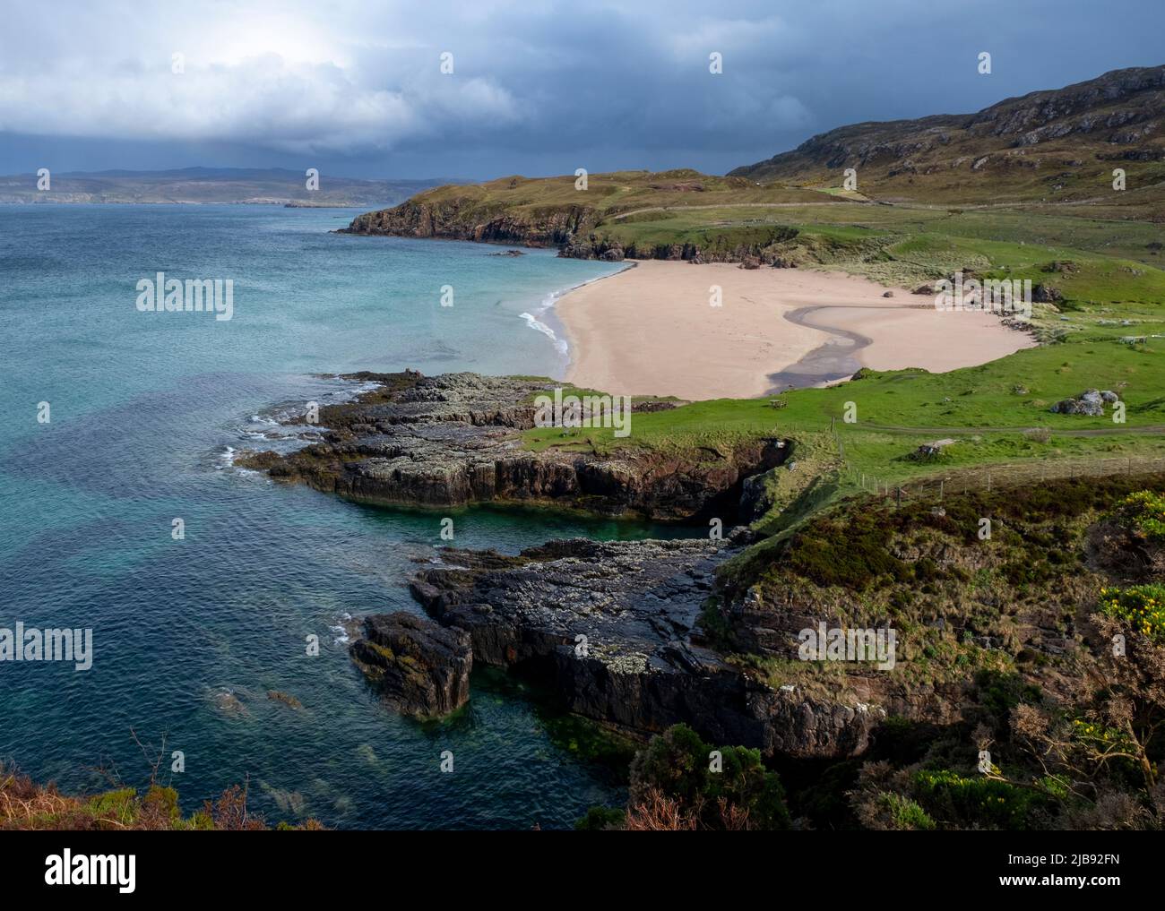 Sangobeg Sands, près de Durness, Sutherland, Écosse. Banque D'Images