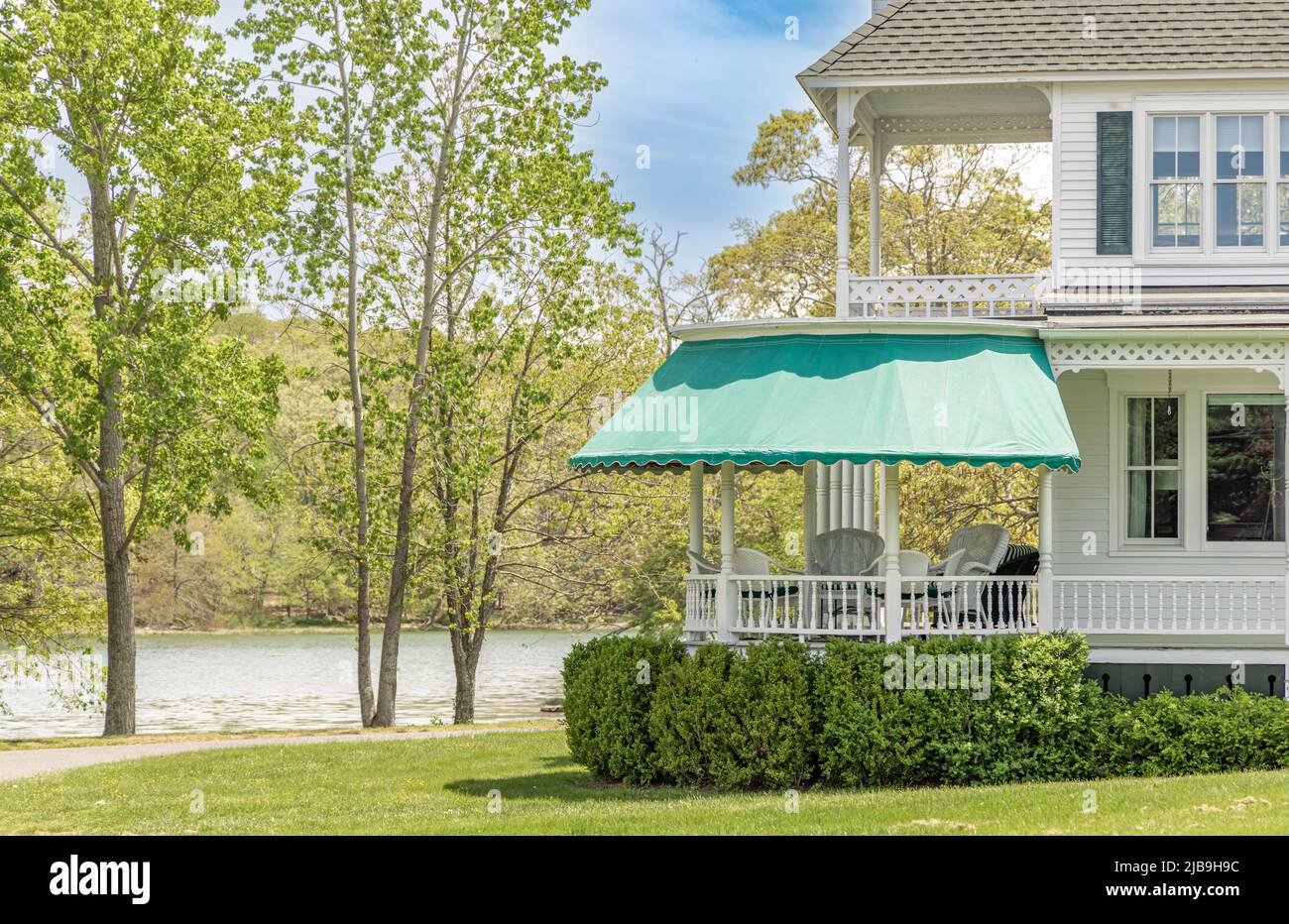 Image détaillée d'une maison Shelter Island Heights Banque D'Images