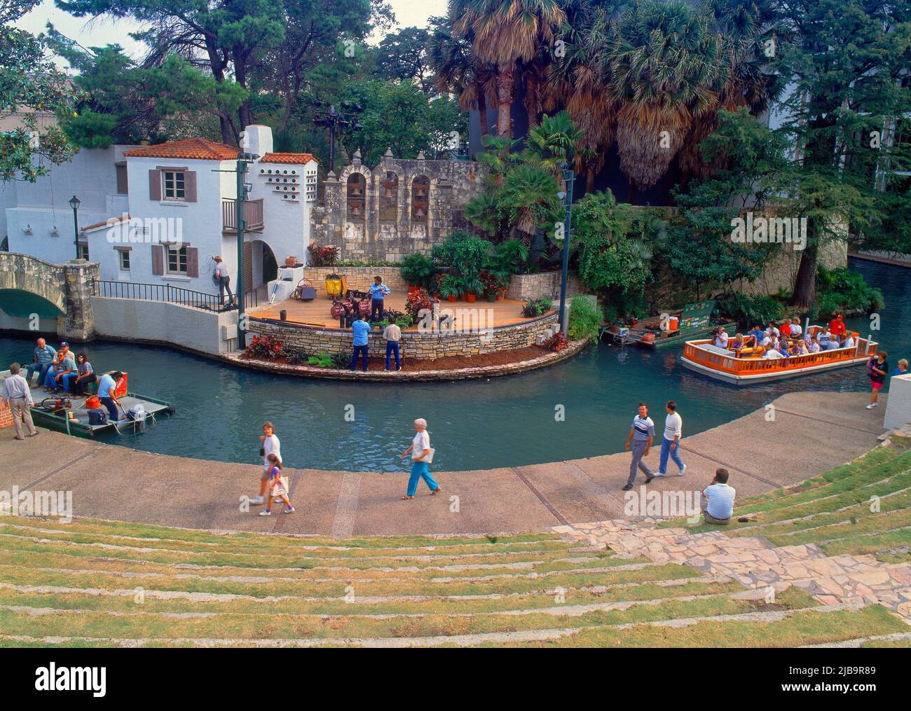 TEATRO ARNESON RIVER SITUADO EN EL CANAL DEL RIO SAN ANTONIO. Emplacement : EXTÉRIEUR. SAN ANTONIO-TEXAS. Banque D'Images