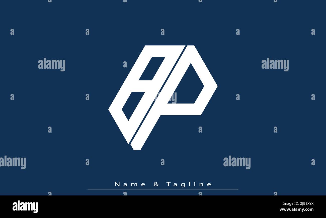Lettres de l'alphabet initiales Monogram logo BP, PB Illustration de Vecteur