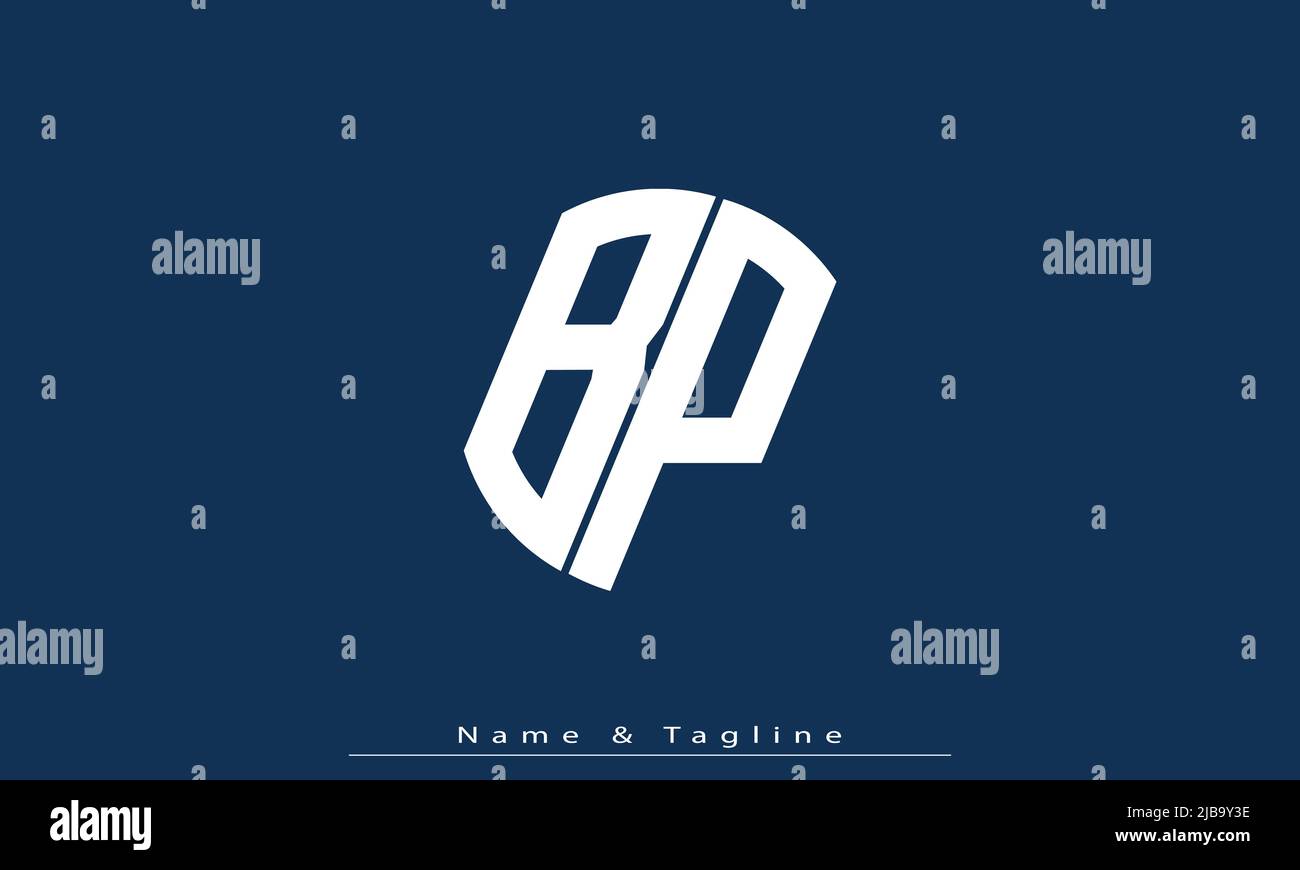 Lettres de l'alphabet initiales Monogram logo BP, PB Illustration de Vecteur