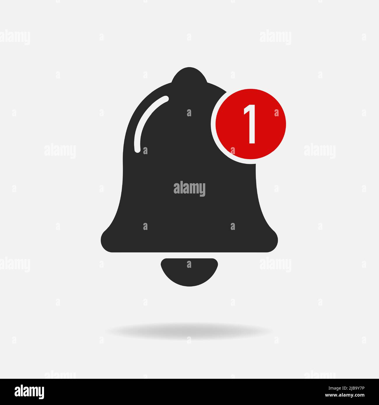 icône en forme de cloche, notification 1. symbole vectoriel de style plat isolé sur blanc Illustration de Vecteur