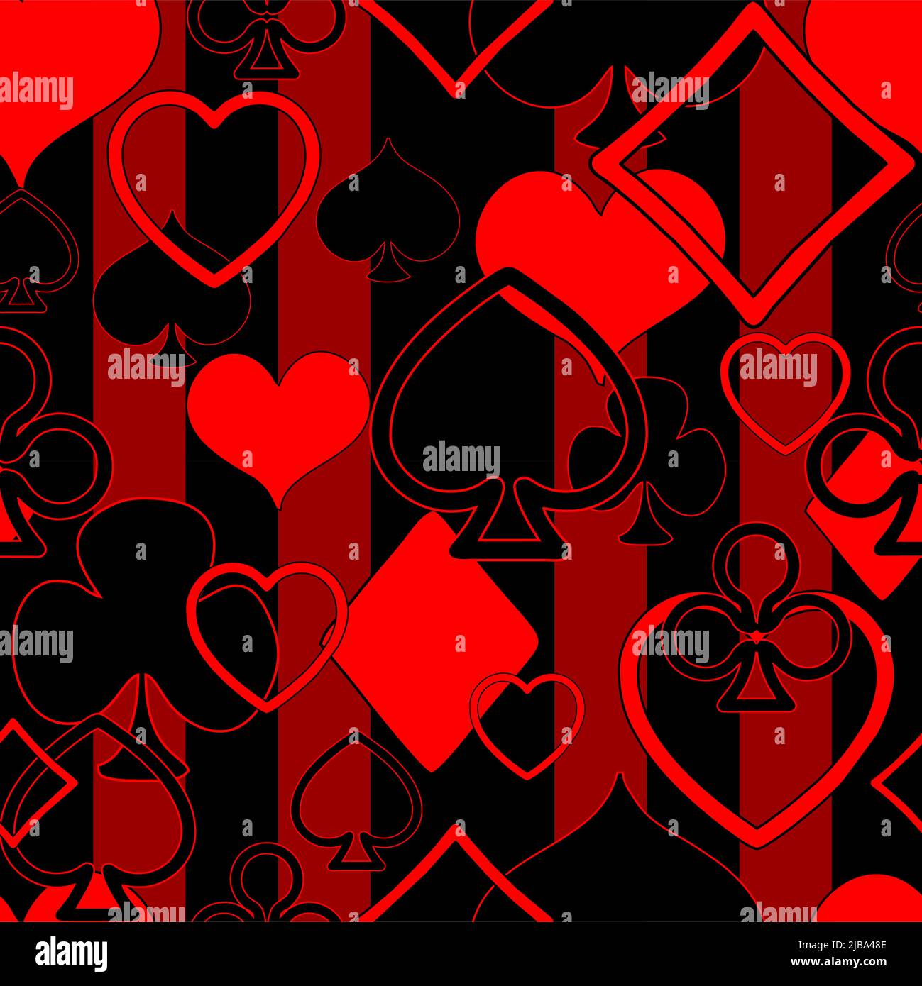 noir et rouge sans couture rayures cartes à jouer motif, texture, design Illustration de Vecteur