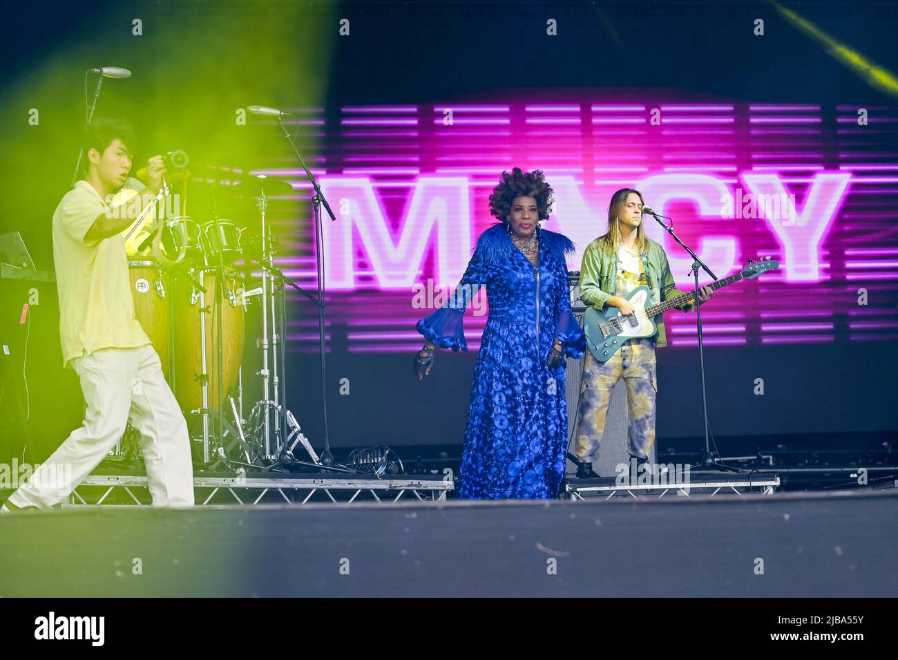 Macy Gray se produit au Mighty Hoopla Pop Music Festival Londres 2022 jour 2 à Brockwell Park, Londres, Royaume-Uni. 3rd juin 2022. Crédit : voir Li/Picture Capital/Alamy Live News Banque D'Images