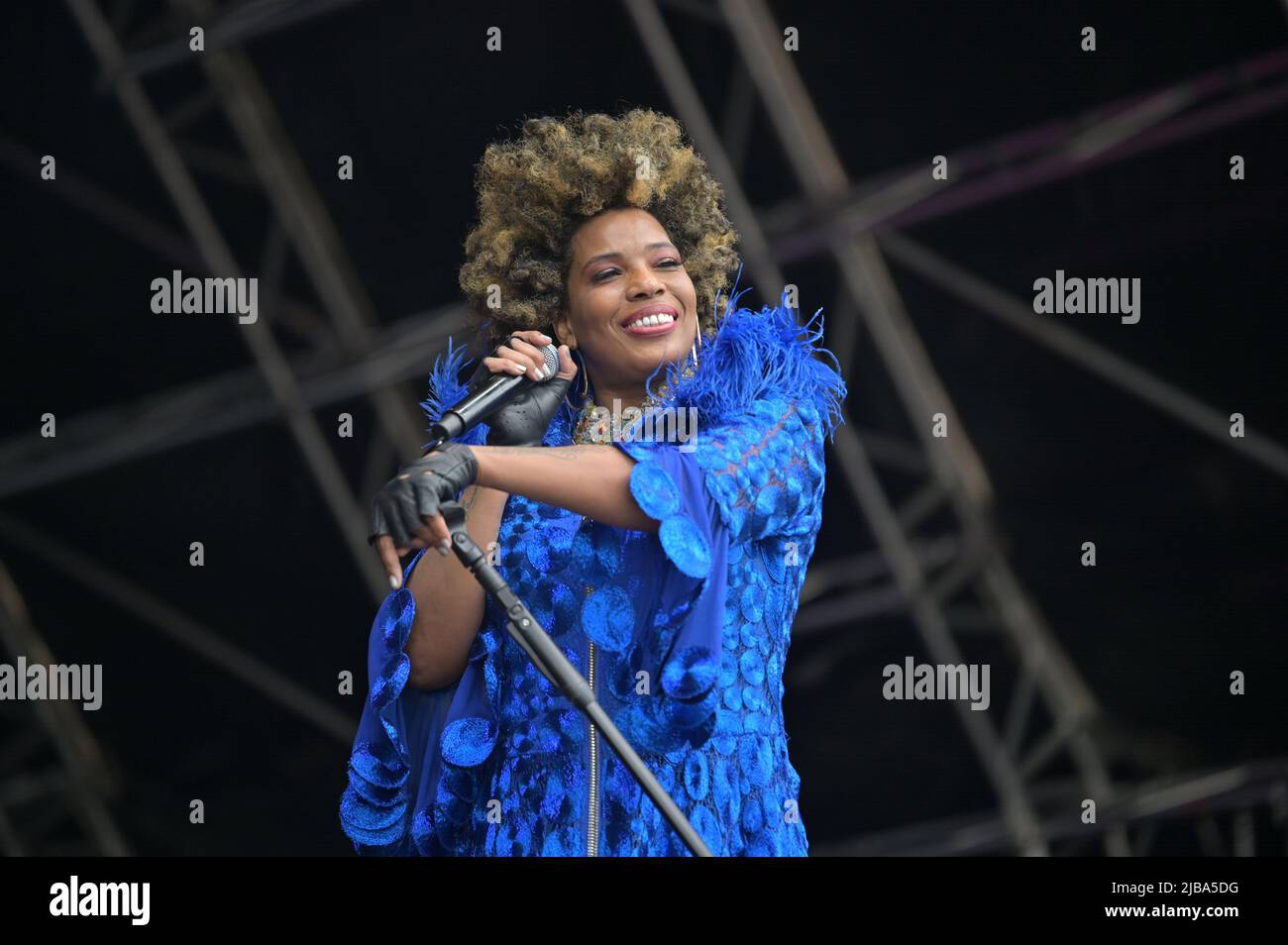Macy Gray se produit au Mighty Hoopla Pop Music Festival Londres 2022 jour 2 à Brockwell Park, Londres, Royaume-Uni. 3rd juin 2022. Crédit : voir Li/Picture Capital/Alamy Live News Banque D'Images