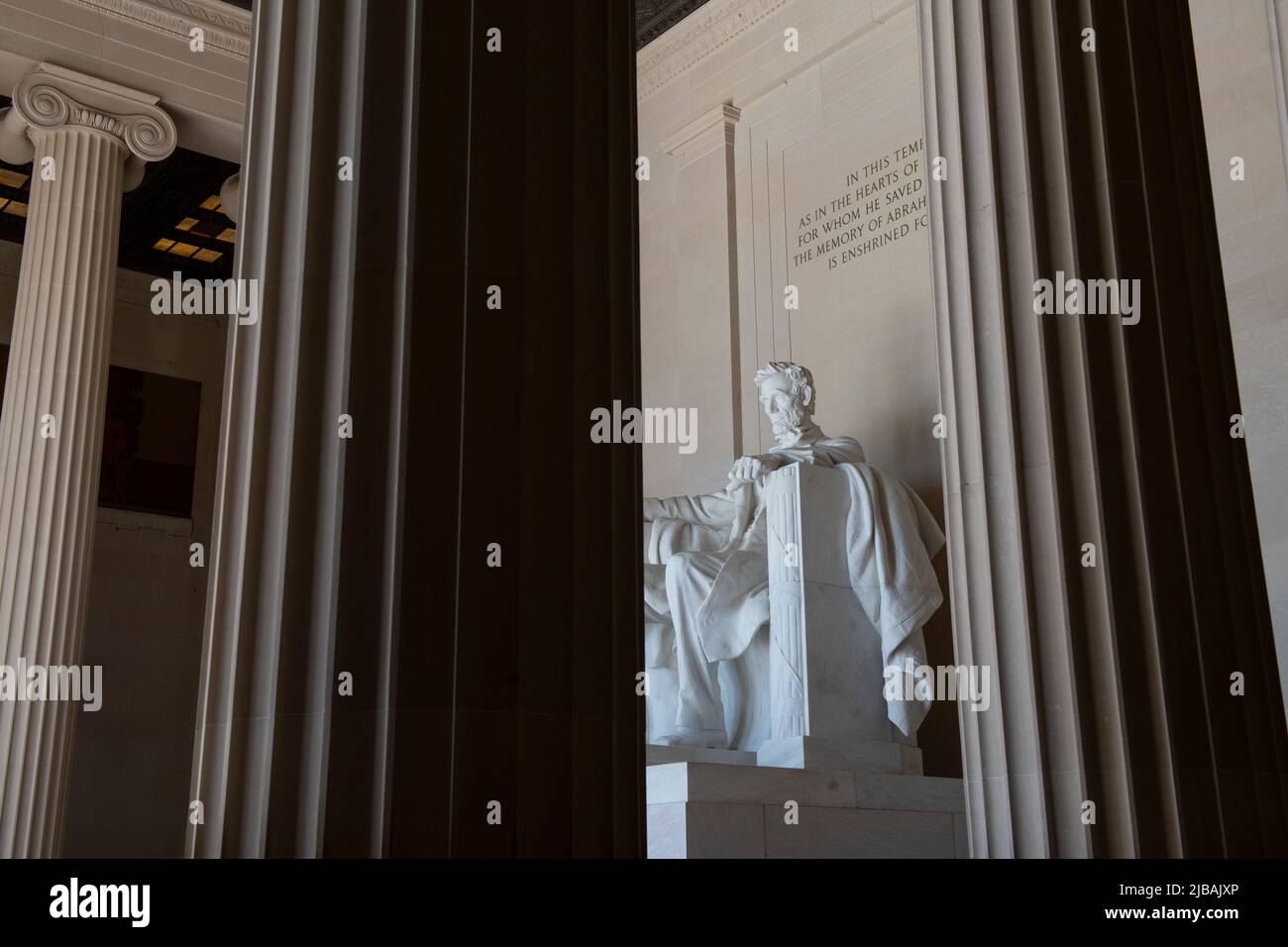 USA Washington DC Lincoln Memorial Building Président Abraham Lincoln le long de la piscine et du National Mall Banque D'Images