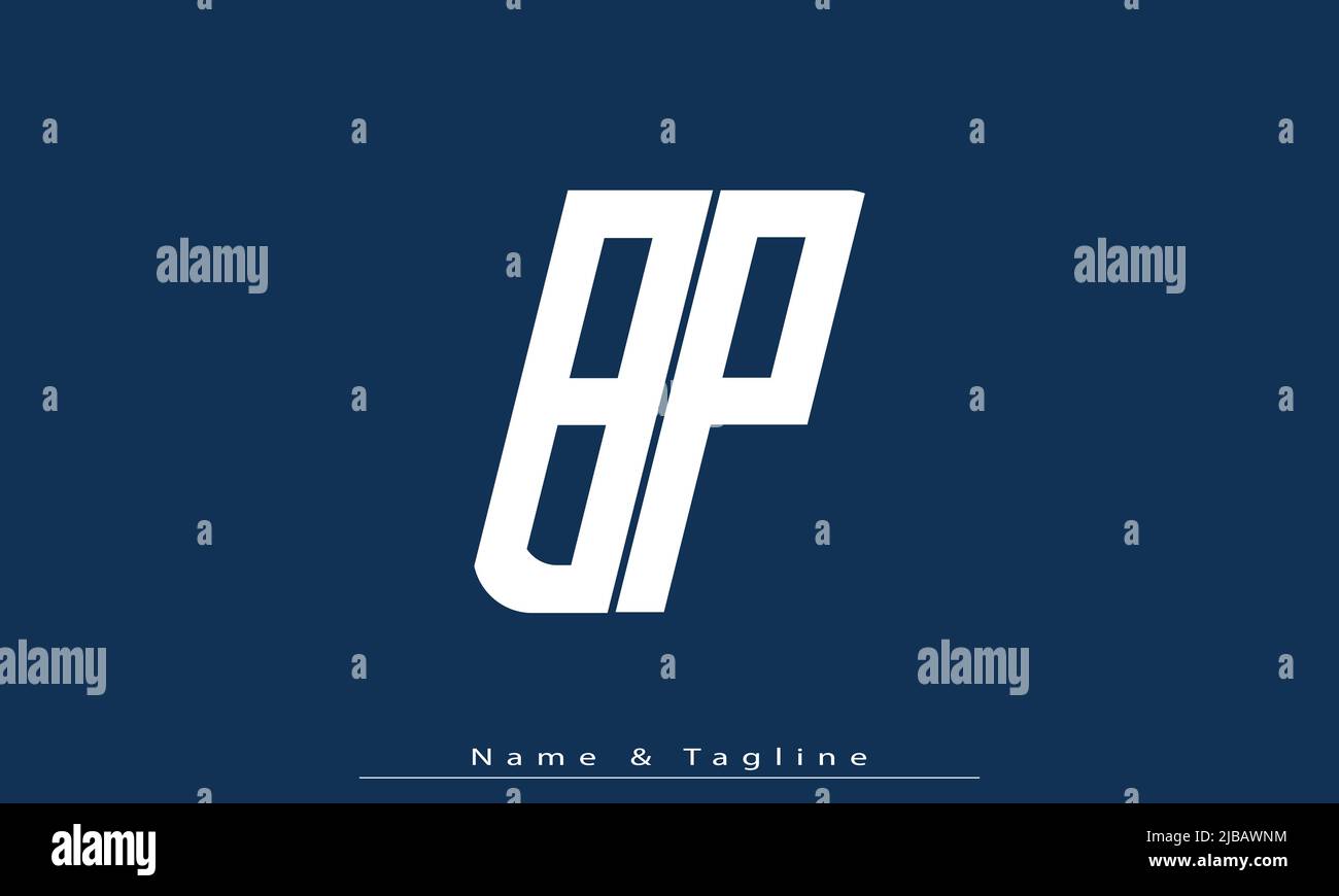 Lettres de l'alphabet initiales Monogram logo BP, PB Illustration de Vecteur