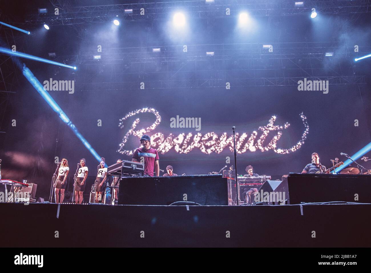 Rome, Italie. 27th juin 2019. Edoardo d'Erme, mieux connu sous le nom de Calcutta, se produit sur scène pour le Rock à Roma à Ippodromo delle Capannelle à Rome. (Photo de Valeria Magri/SOPA Images/Sipa USA) crédit: SIPA USA/Alay Live News Banque D'Images