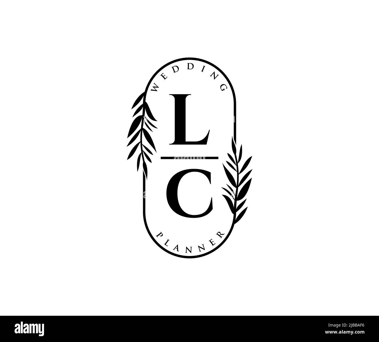 Lettre initiale LC mariage monogramme collection de logos, dessin à la main moderne minimaliste et modèles floraux pour cartes d'invitation, Save the Date, élégant Illustration de Vecteur