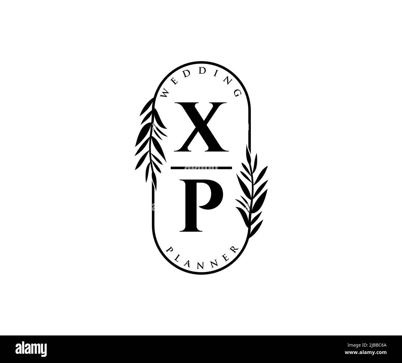 XP initiales lettre mariage monogramme collection de logos, dessin à la main moderne minimaliste et modèles floraux pour cartes d'invitation, Enregistrer la date, élégant Illustration de Vecteur