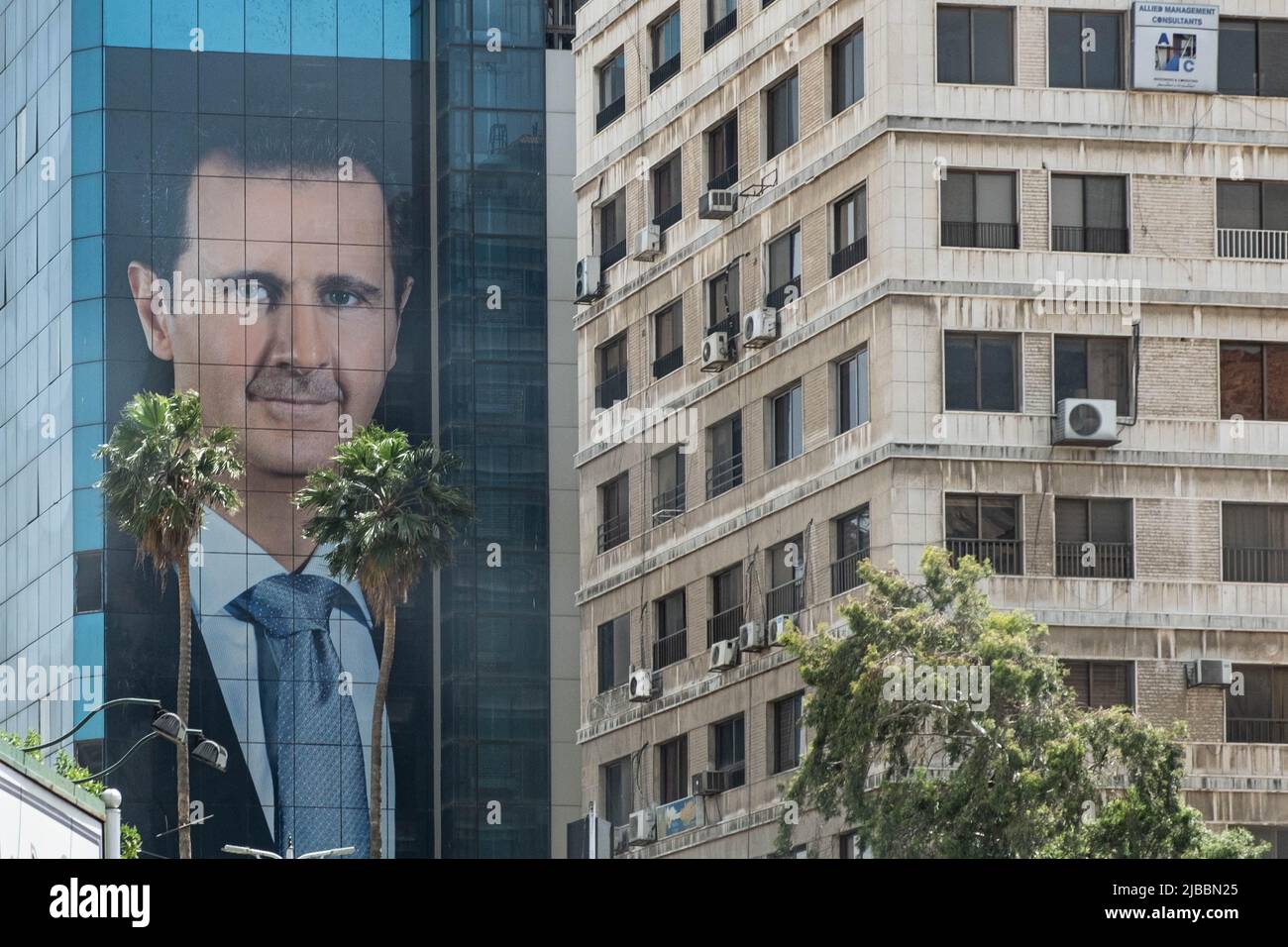 Damas, Syrie -mai 2022 : portrait de Bachar el-Assad, président de la Syrie Banque D'Images