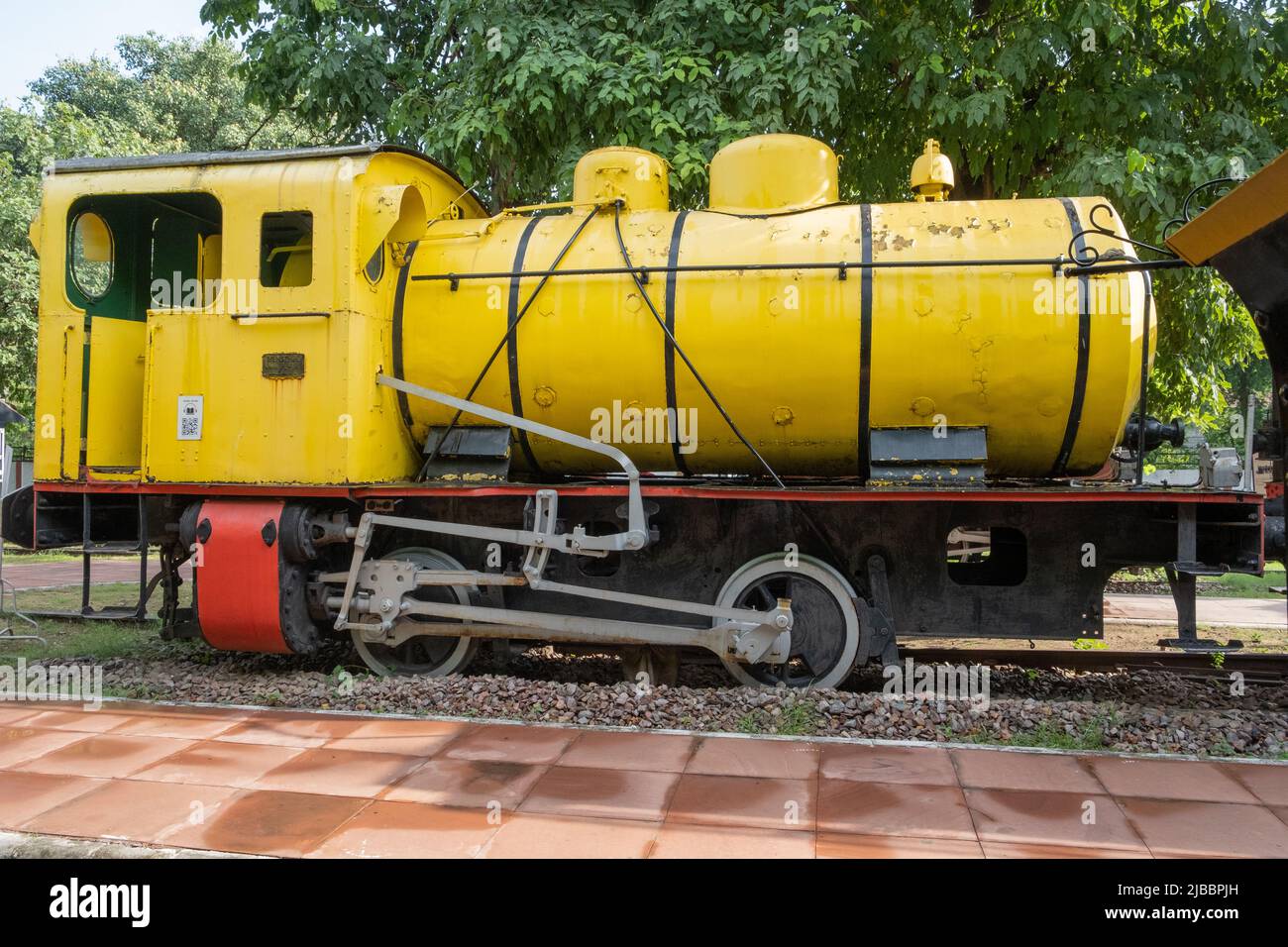 Locomotive sans fil Date de création: 1954 Type: Locomotive (pièce originale) milieu: Fer/acier/bois Banque D'Images