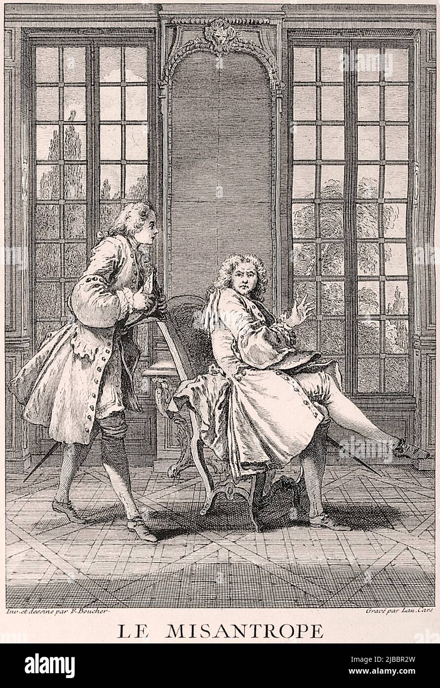 Œuvres de Molière. Volume 3. Illustrations de François Boucher - la misanthrope 1643 - 1673 Banque D'Images