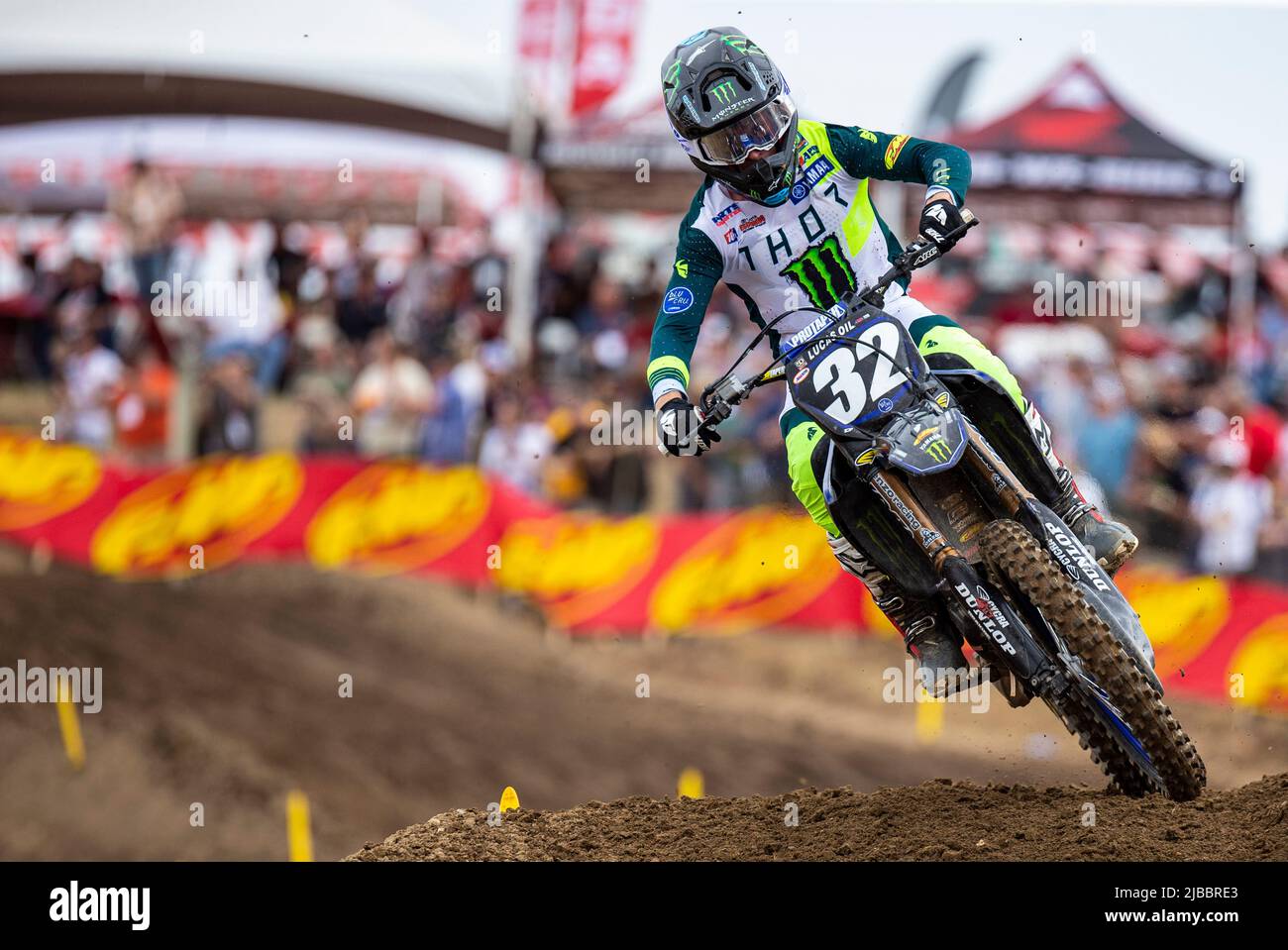 04 juin 2022 Rancho Cordova, CA Etats-Unis Justin Copper descendre la colline dans la section 22 pendant le Lucas Oil Pro Motocross Hangtown Classic 250 moto 1. Justin place deuxième à Hangtown Rancho Cordova, CA Thurman James/CSM Banque D'Images