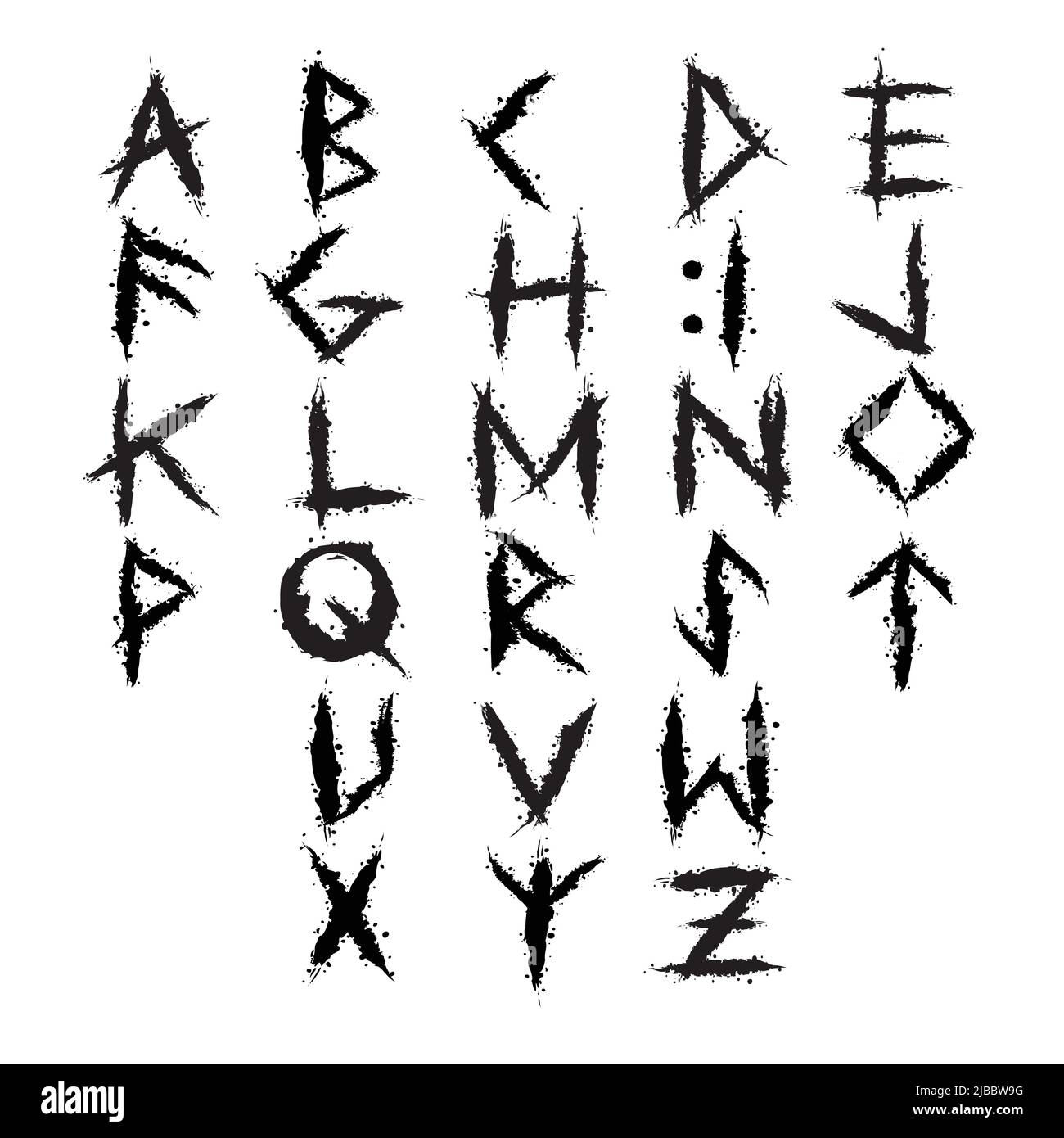 Lettres anglaises de l'alphabet runique Illustration de Vecteur