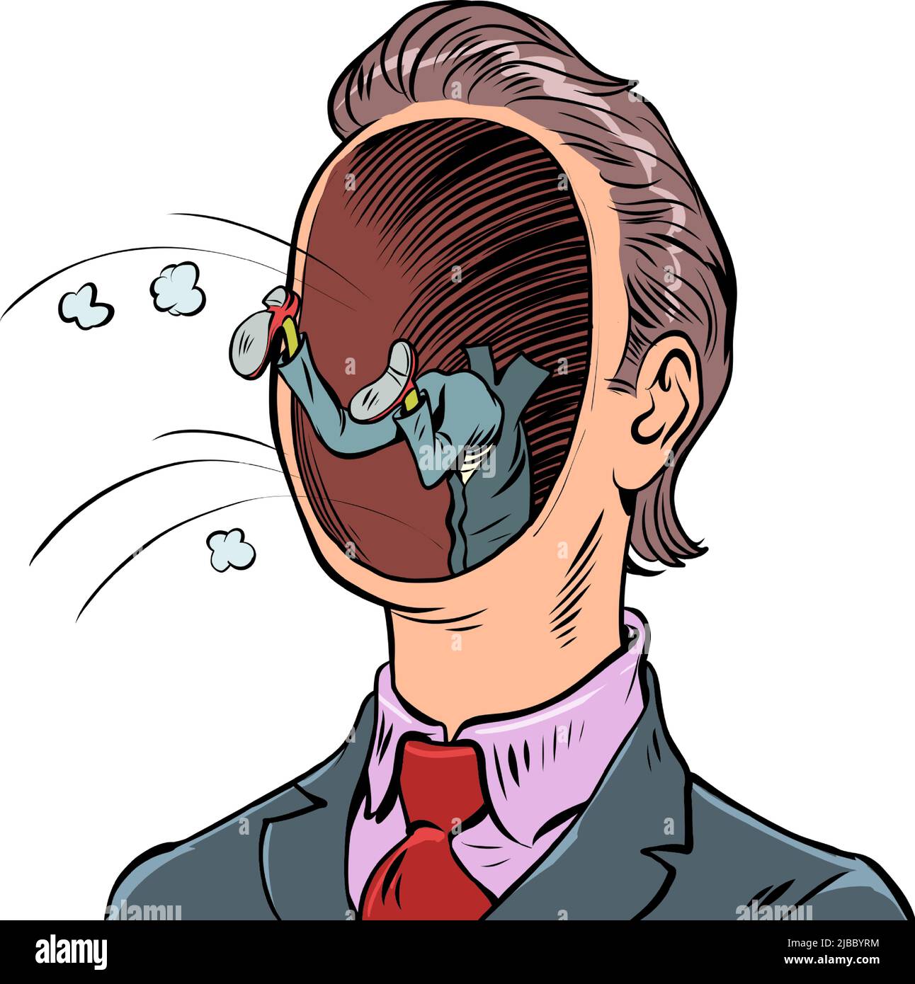 recherchez le soi intérieur. pensées de l'esprit psychologie, secrets de la conscience masculine Illustration de Vecteur