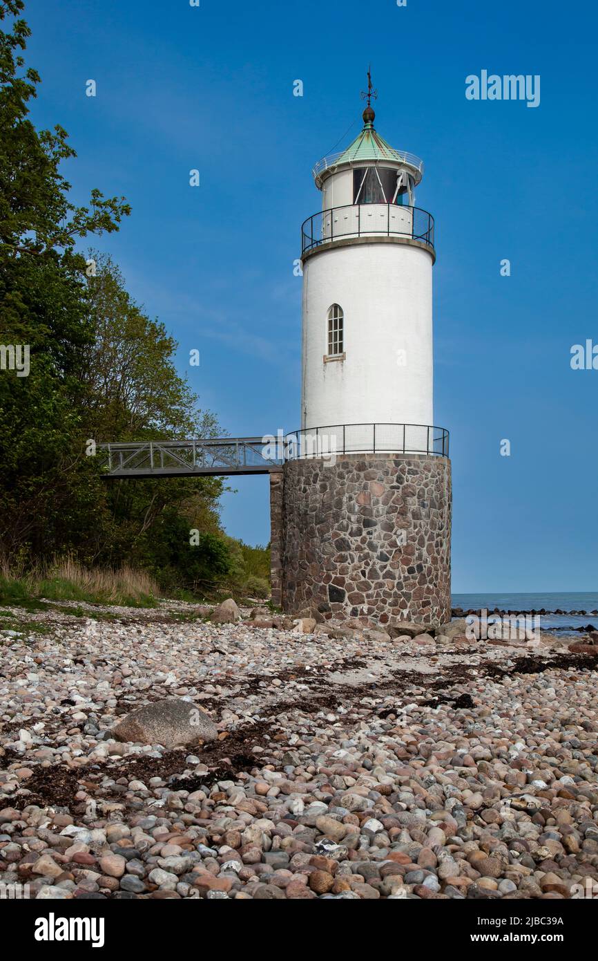 Phare Taksensand FYR, ALS Island, Fjords de Flensburg, Danemark du Sud, Europe Banque D'Images