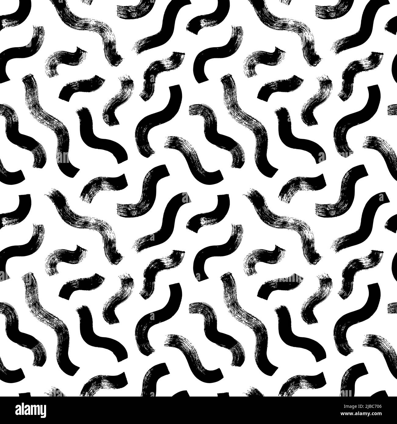 Motif tracé à la main à une courte ligne ondulée sans couture. Illustration de Vecteur