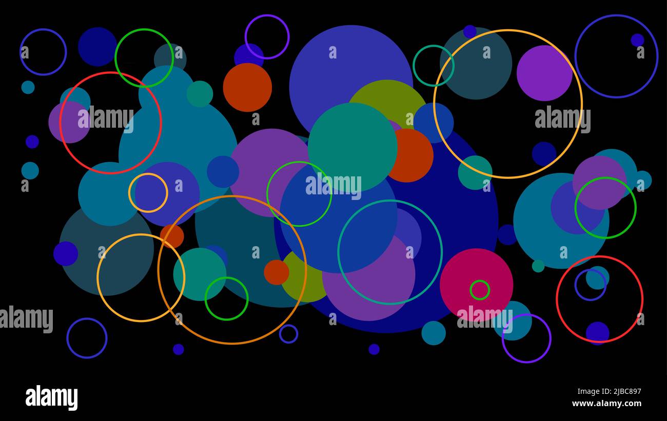 lignes de néon bleu rose cercles bulles, formes géométriques, espace virtuel, lumière ultraviolette, style 80s, arrière-plan abstrait disco rétro. Pop art rétro ve Illustration de Vecteur