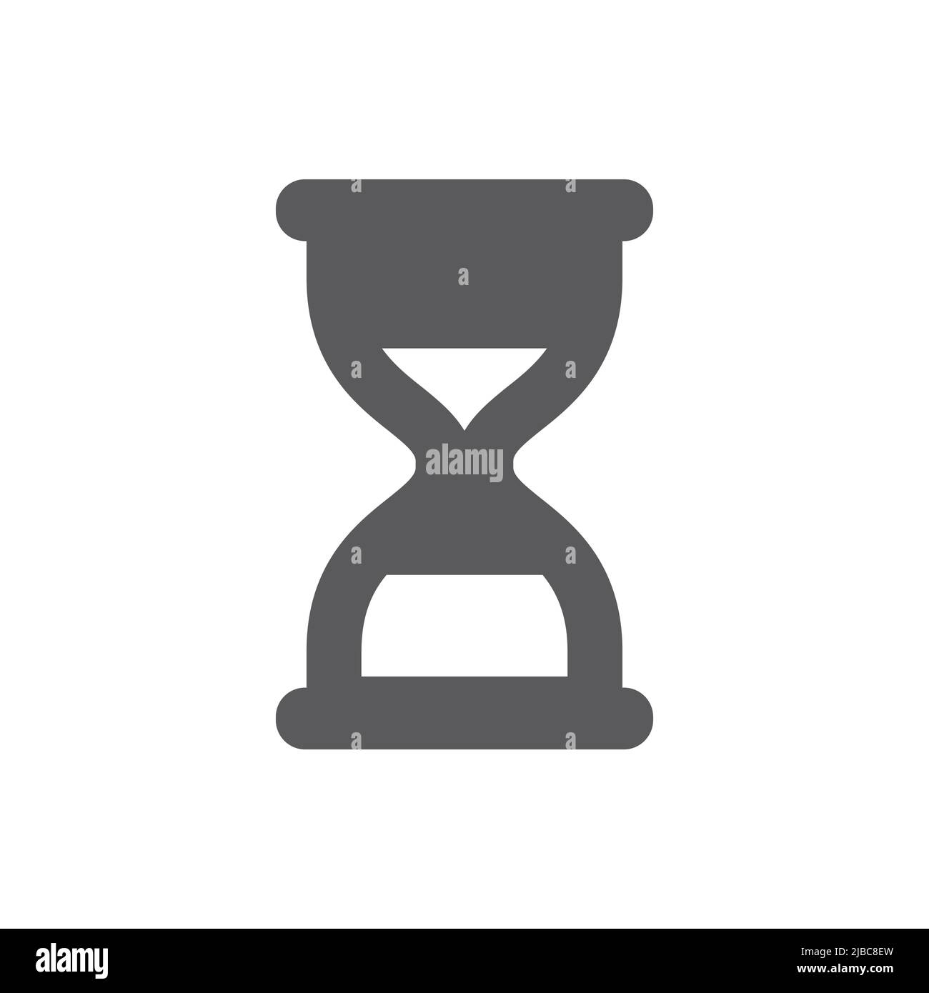 Icône de vecteur noir simple HourGlass. Symbole de glyphe d'horloge de sable. Illustration de Vecteur