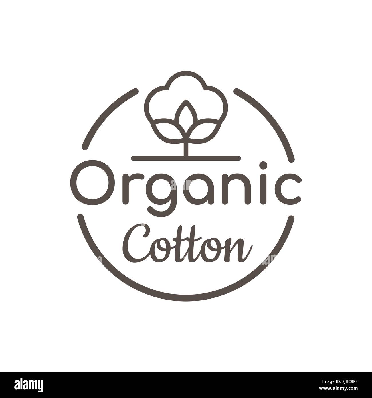 Étiquette vectorielle en coton biologique. Badge en tissu et en tissu. Illustration de Vecteur