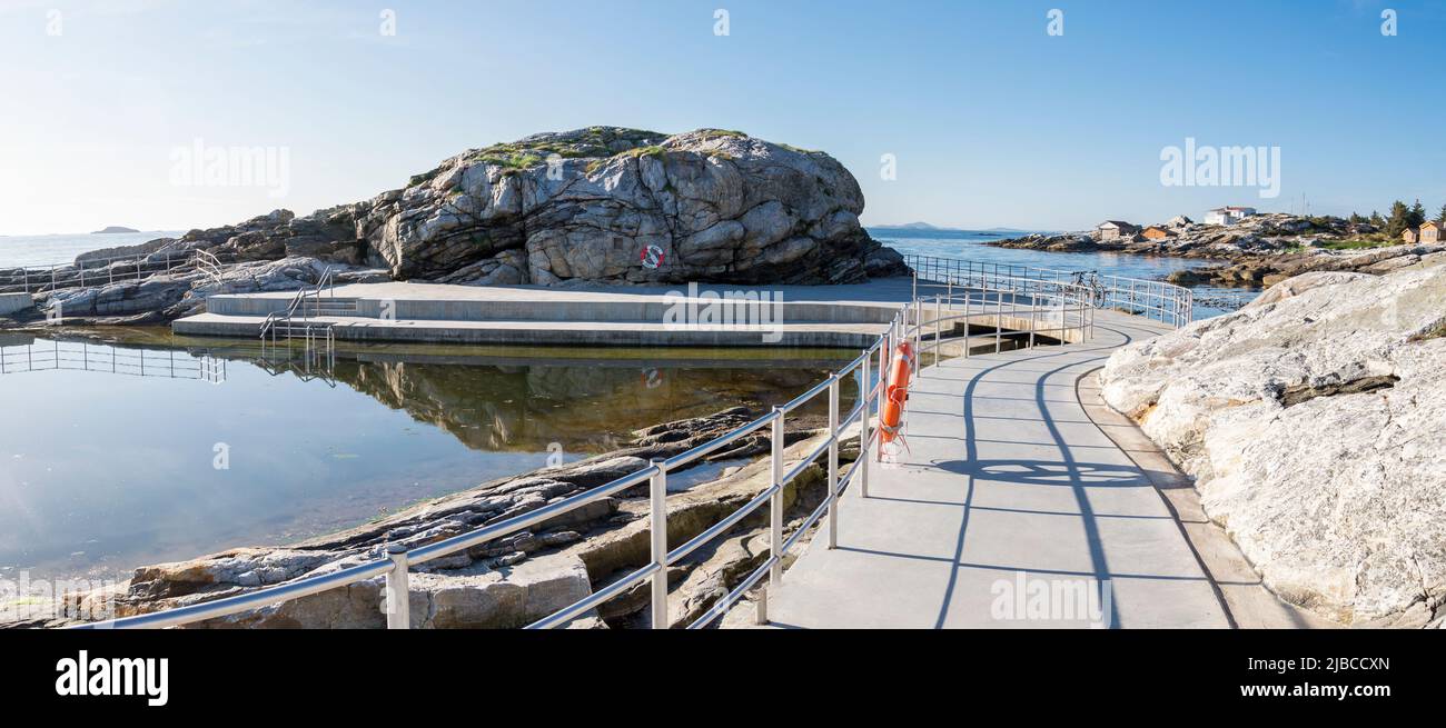 Zone clôturée de Sjobadet Myklebust piscine de mer à la péninsule de Jasund à Tananger, Norvège, mai 2018 Banque D'Images
