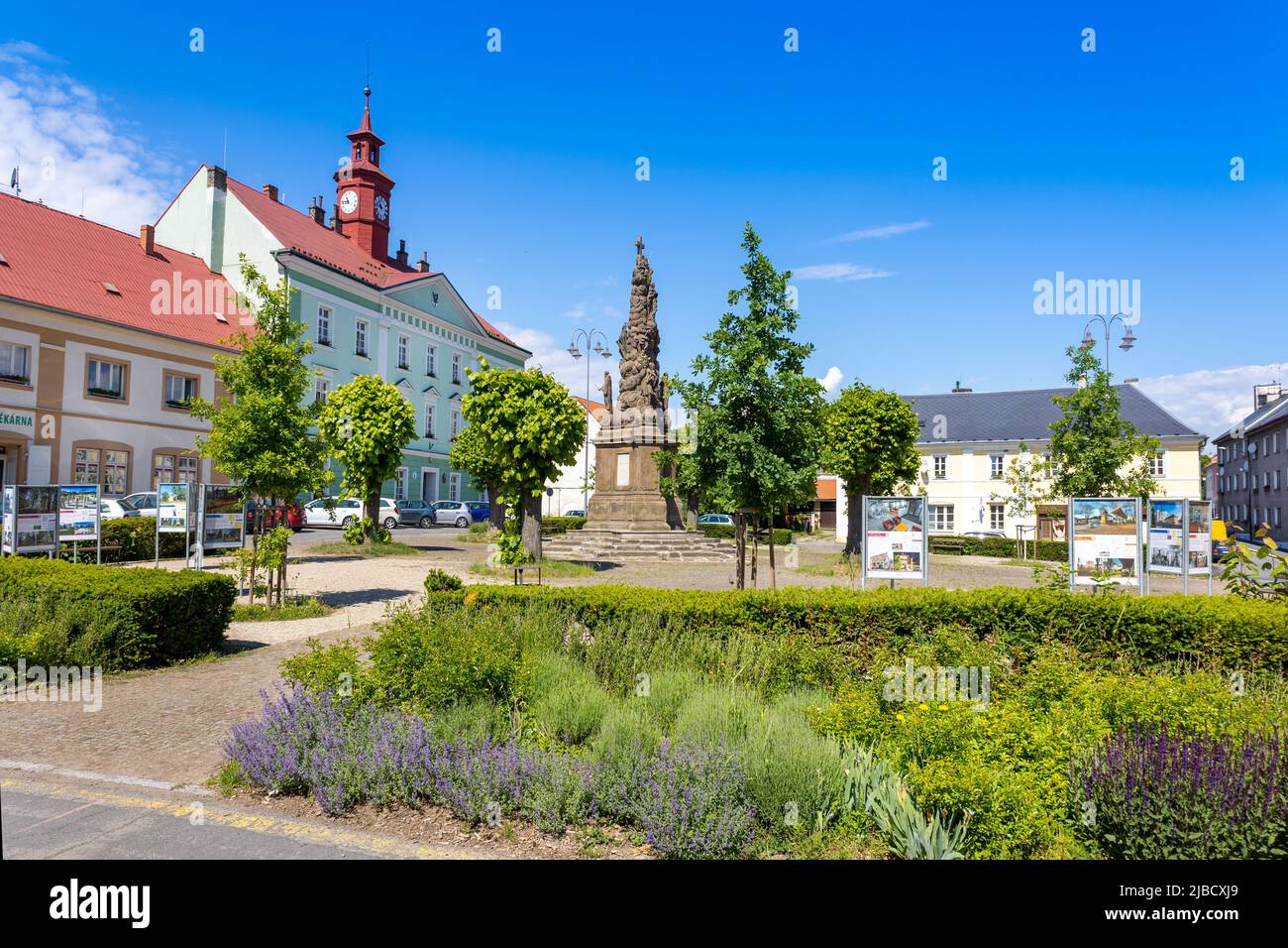 Radnice, Městská památková zóna, Dubá, Máchův kraj, Ceska republika / ville classé monument, ville Duba, région de Macha, région tchèque Banque D'Images
