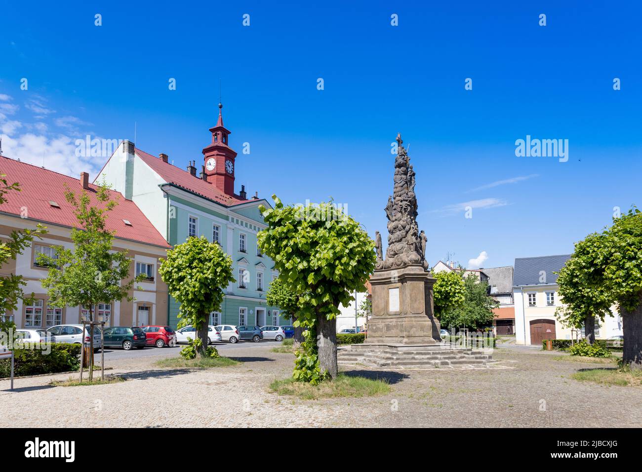 Radnice, Městská památková zóna, Dubá, Máchův kraj, Ceska republika / ville classé monument, ville Duba, région de Macha, région tchèque Banque D'Images