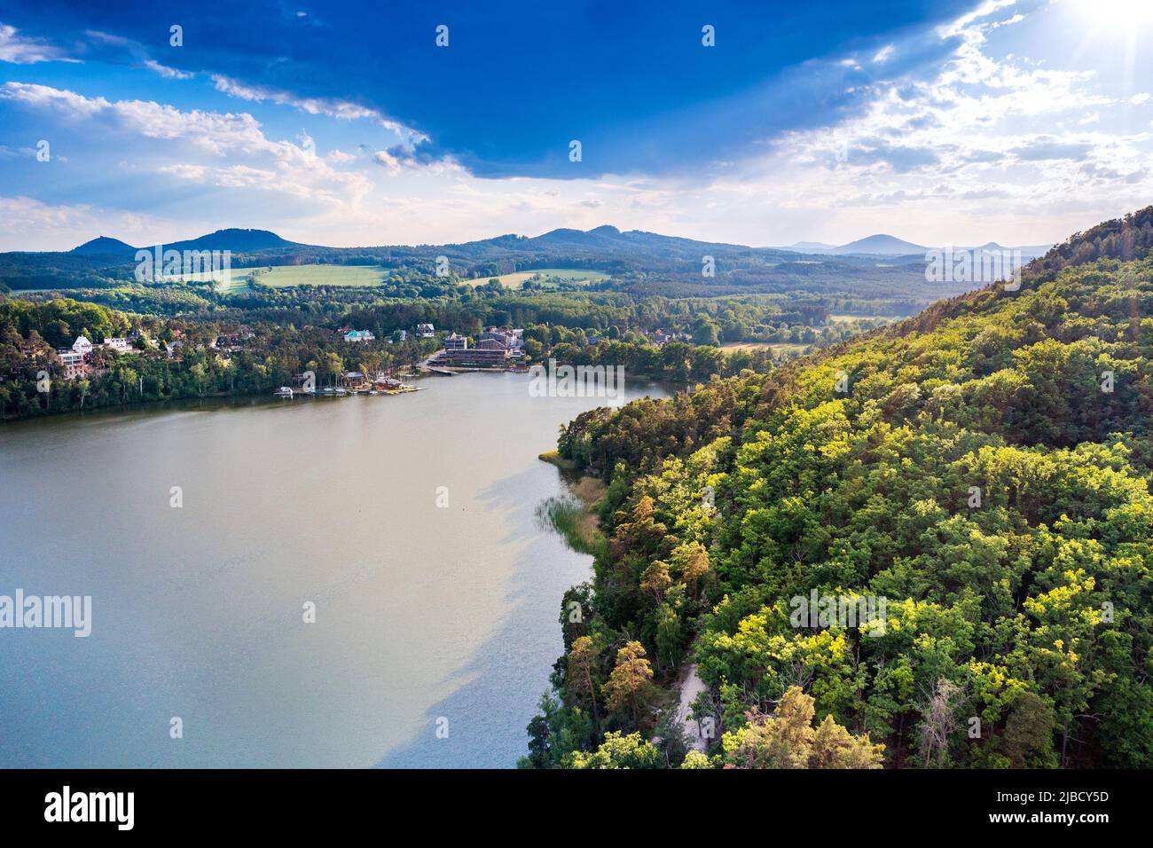 Slavy, vrch Šroubený, Machovo jezero, Máchův kraj, Ceska republika / Lac de Macha, république Tchèque Banque D'Images