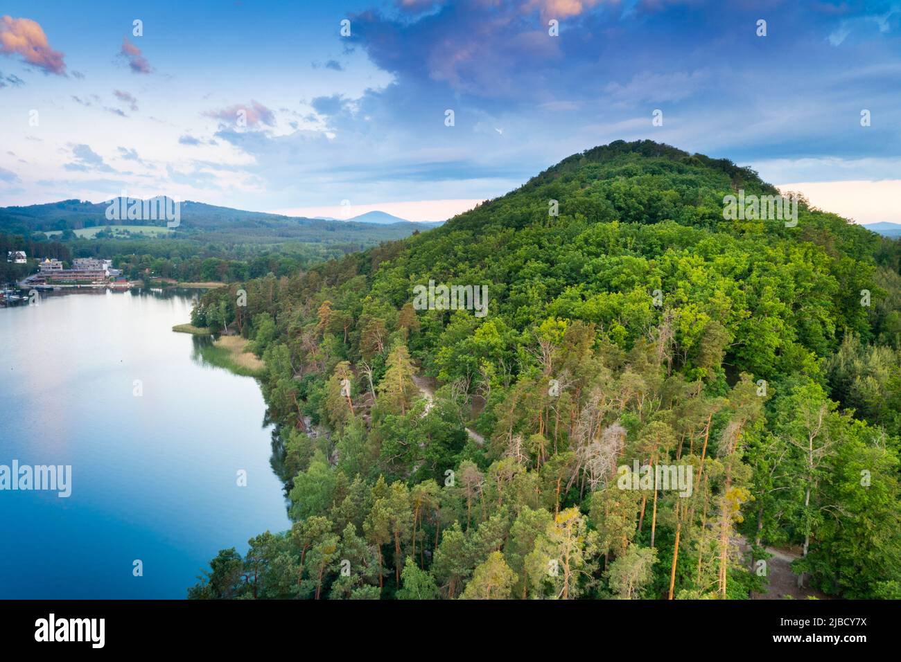 Slavy, vrch Šroubený, Machovo jezero, Máchův kraj, Ceska republika / Lac de Macha, république Tchèque Banque D'Images