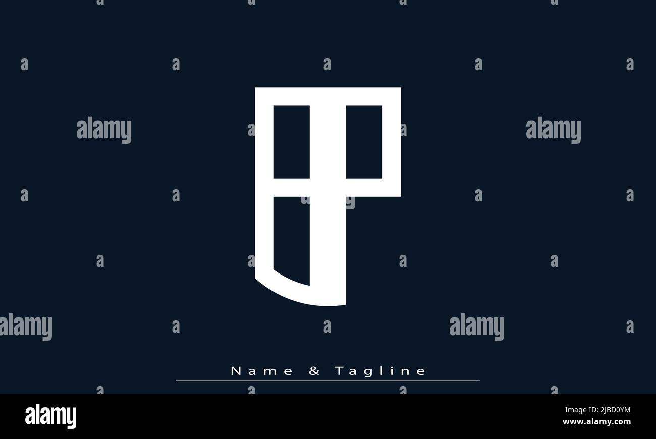 Lettres de l'alphabet initiales Monogram logo BP, PB Illustration de Vecteur