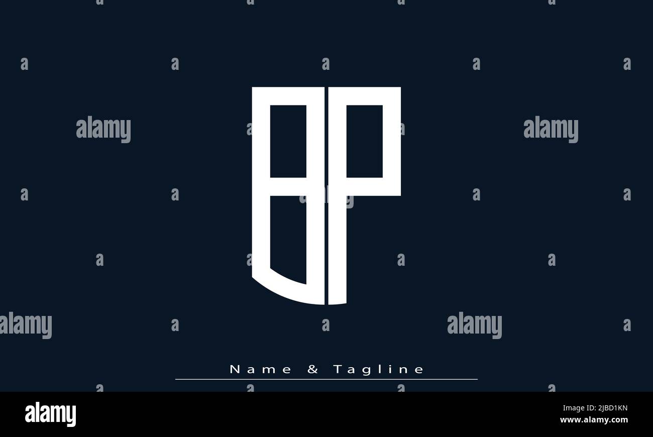 Lettres de l'alphabet initiales Monogram logo BP, PB Illustration de Vecteur