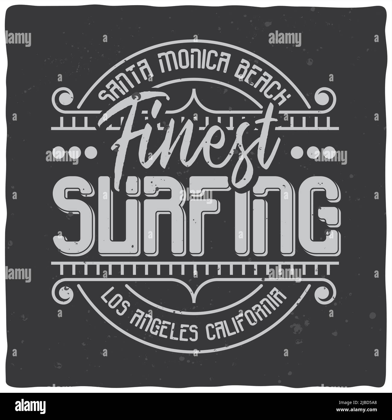 Étiquette vintage avec composition de lettres sur fond sombre. Motif T-shirt. Illustration de Vecteur