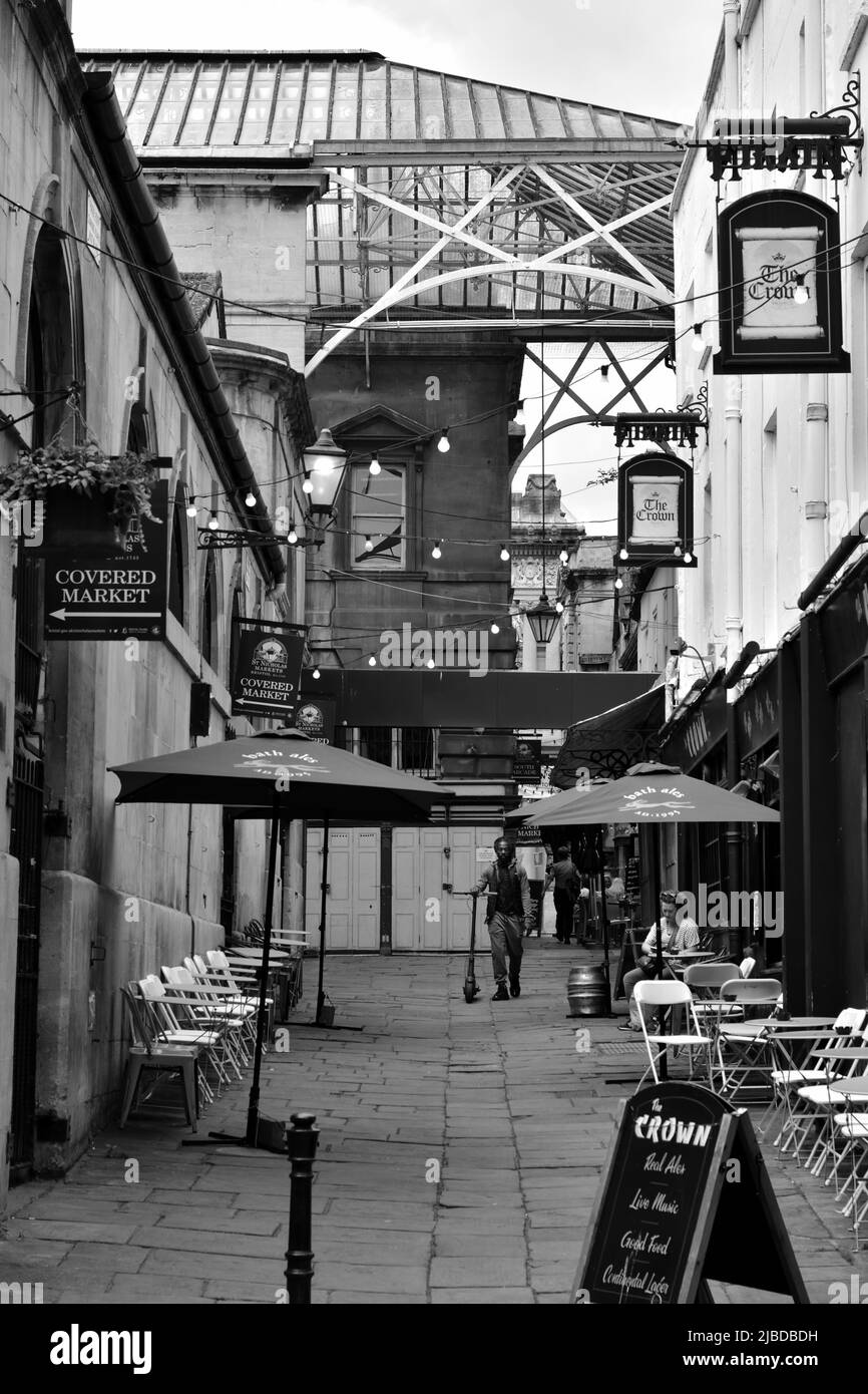 Scène de ville de marché britannique un jour non-marché Banque D'Images