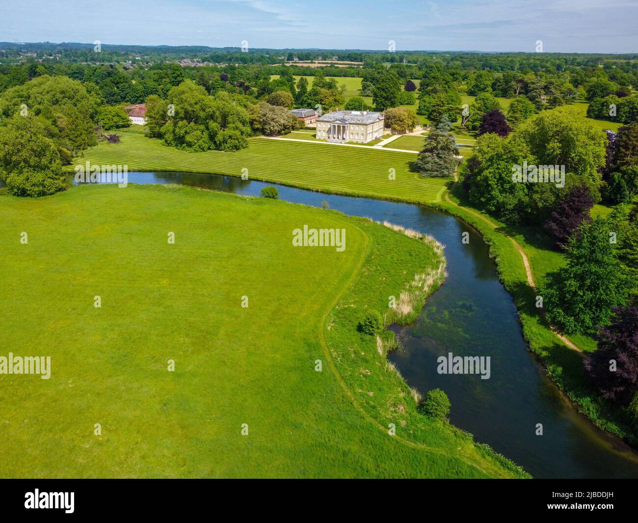 Broadlands House and River Test à Romsey, Hampshire, Angleterre Banque D'Images