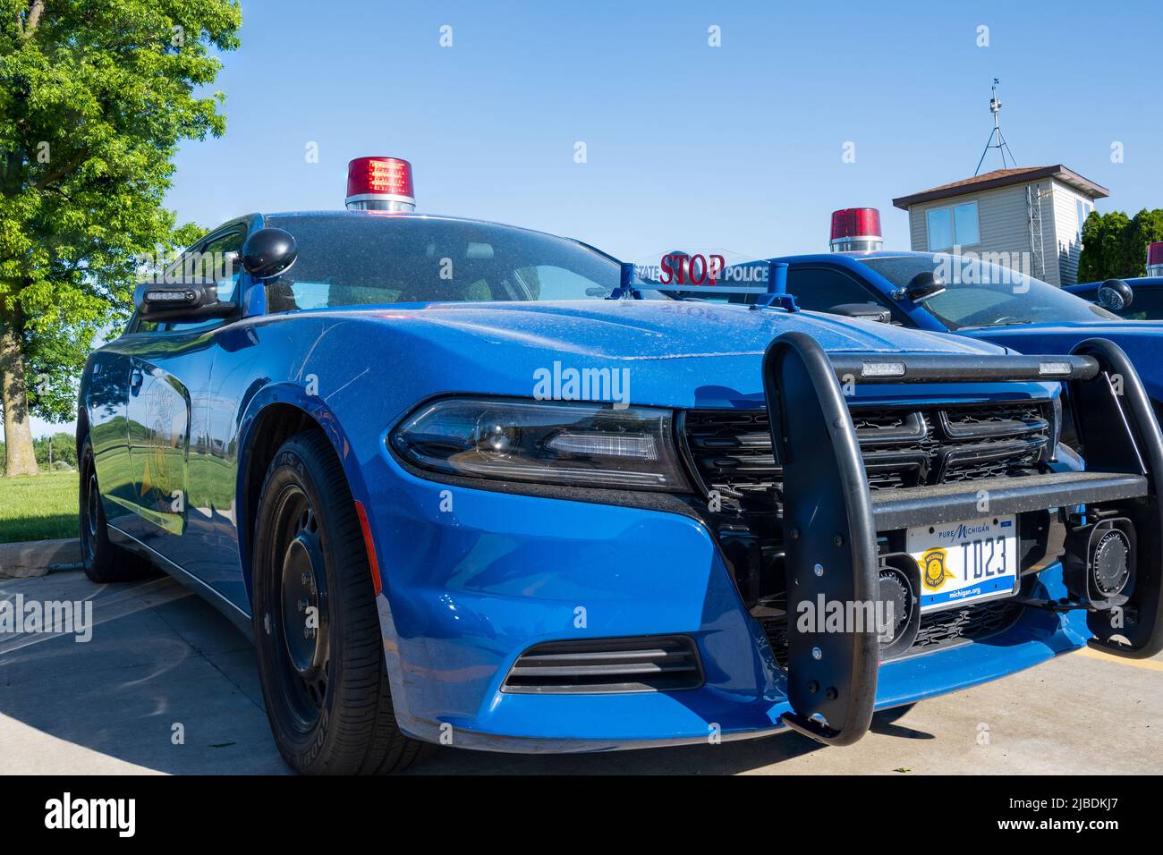 Dimondale MI - 4 juin 2022 : véhicule de formation de la police de l'État du Michigan Banque D'Images
