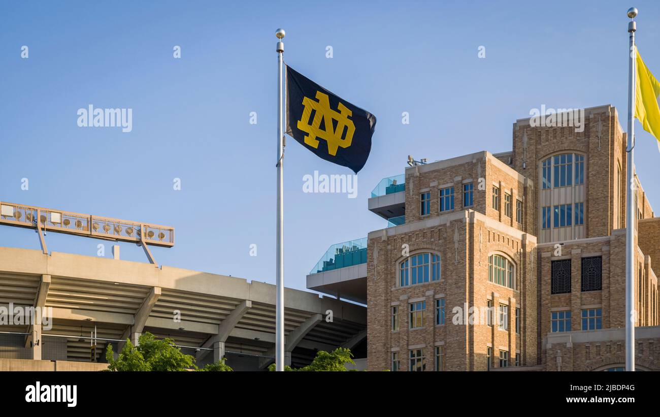South Bend, Indiana - 25 mai 2022: Université de notre Dame Fighting Irish College campus Banque D'Images